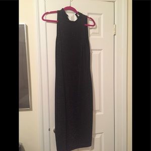 H&M black and gold glittery dress